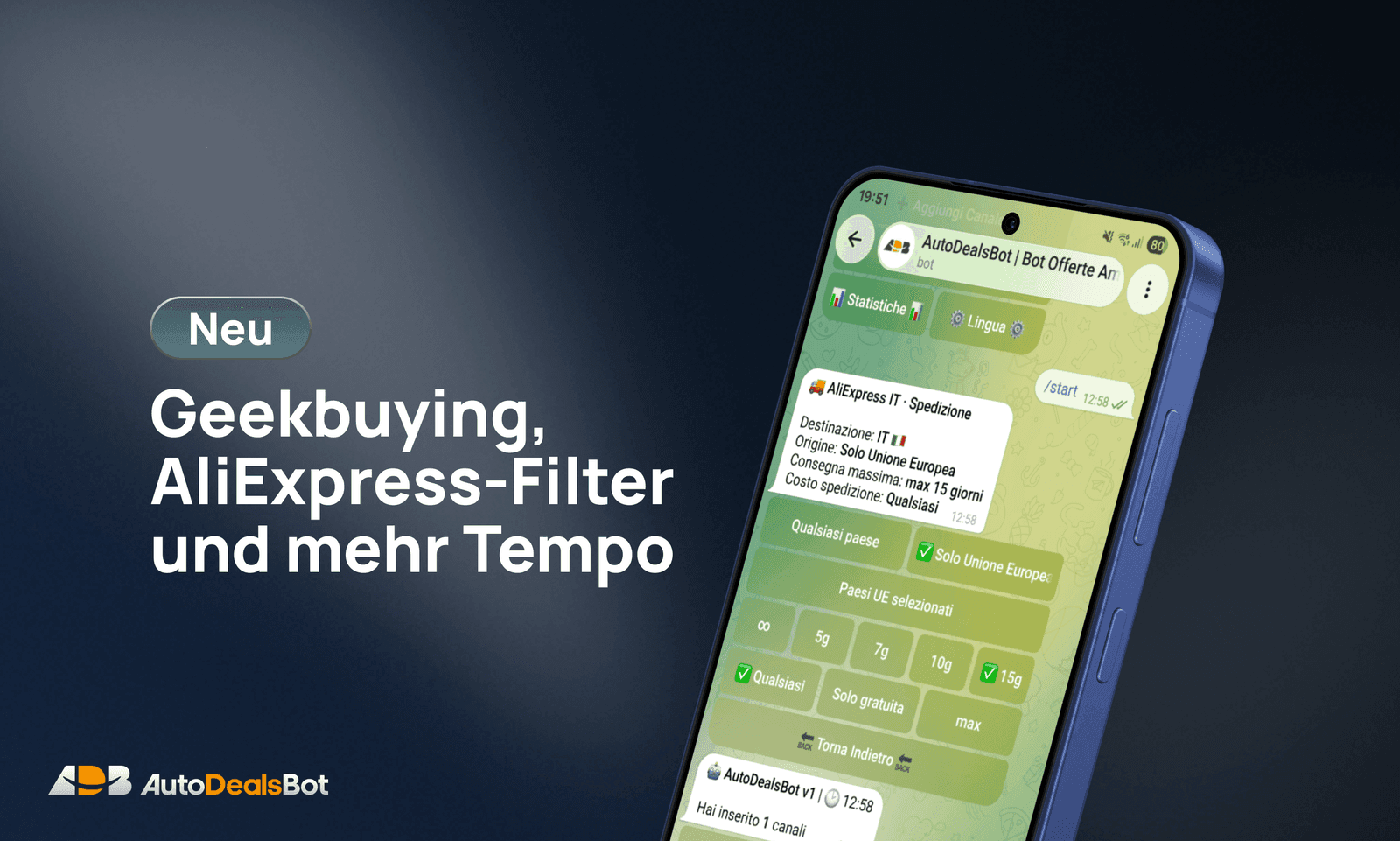 Geekbuying, Filter und mehr Tempo