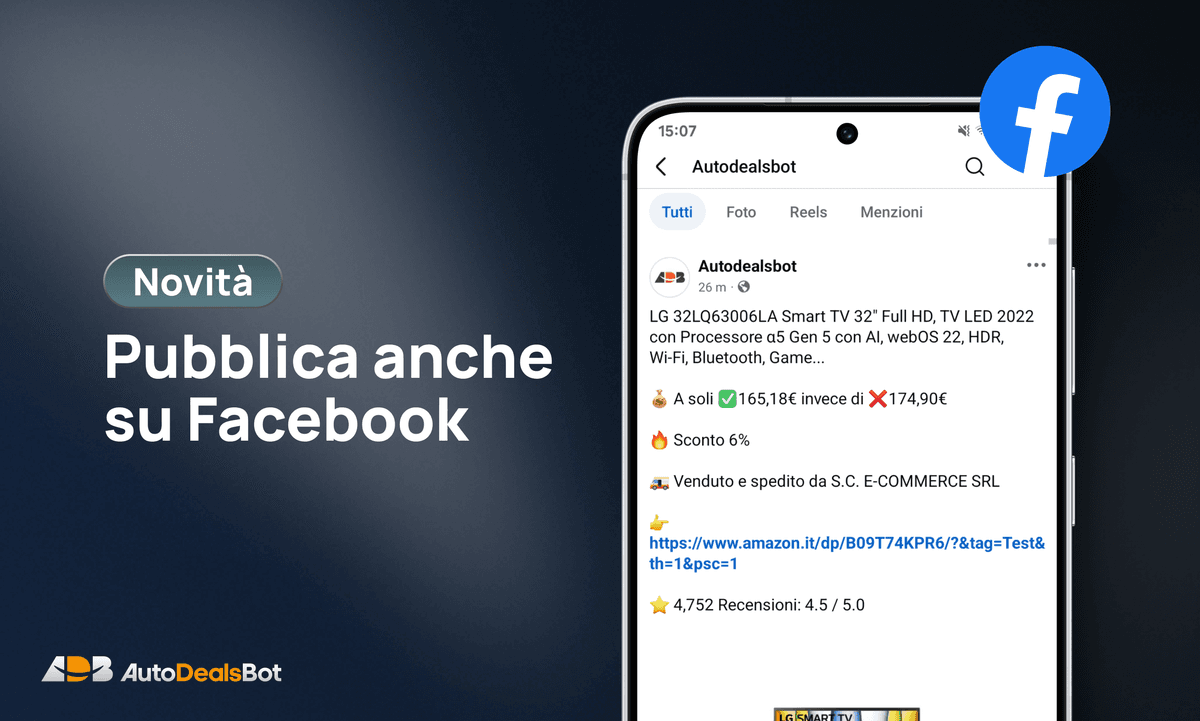 Pubblica anche su Facebook